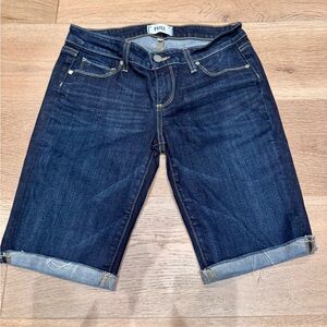 PAIGE Women's Dark Blue Denim Shorts